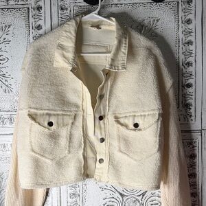 Oversized POL cropped Button Up